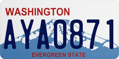 WA license plate AYA0871