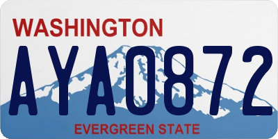 WA license plate AYA0872