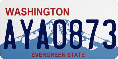 WA license plate AYA0873