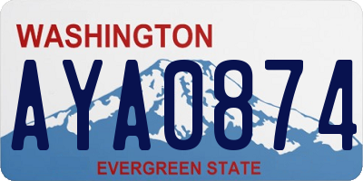 WA license plate AYA0874