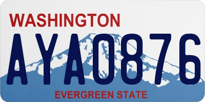 WA license plate AYA0876