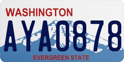 WA license plate AYA0878
