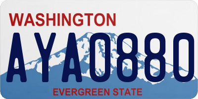 WA license plate AYA0880