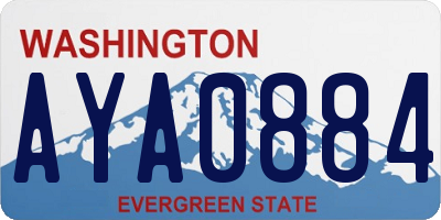 WA license plate AYA0884