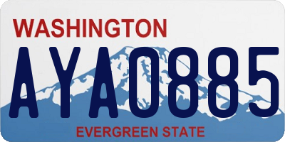 WA license plate AYA0885