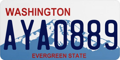 WA license plate AYA0889
