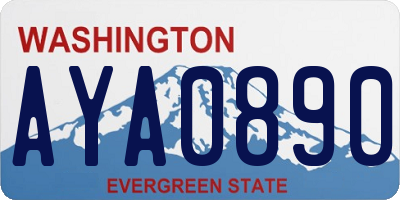 WA license plate AYA0890