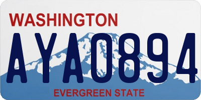 WA license plate AYA0894