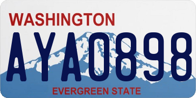 WA license plate AYA0898