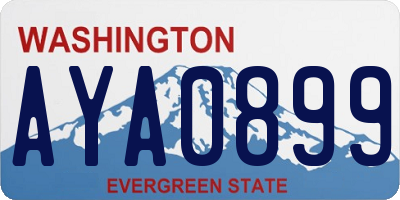 WA license plate AYA0899