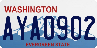 WA license plate AYA0902