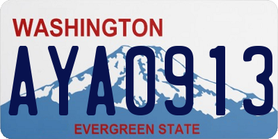WA license plate AYA0913