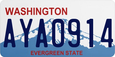 WA license plate AYA0914