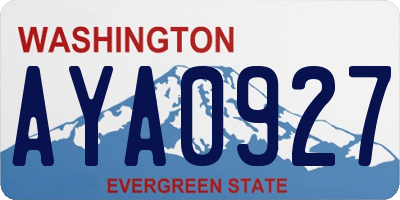 WA license plate AYA0927