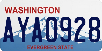 WA license plate AYA0928