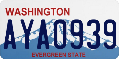 WA license plate AYA0939