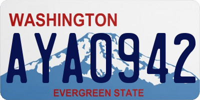 WA license plate AYA0942