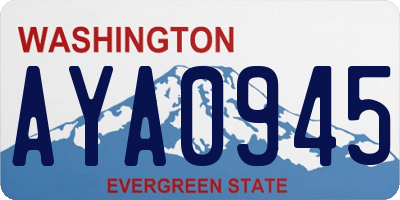 WA license plate AYA0945