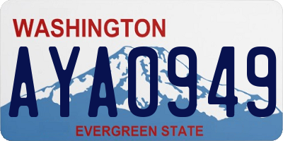 WA license plate AYA0949