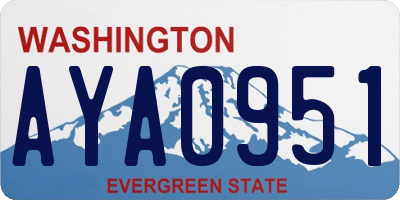WA license plate AYA0951