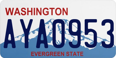 WA license plate AYA0953