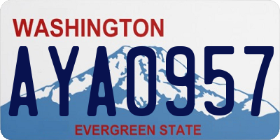 WA license plate AYA0957