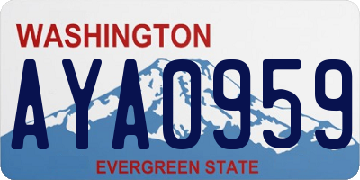 WA license plate AYA0959