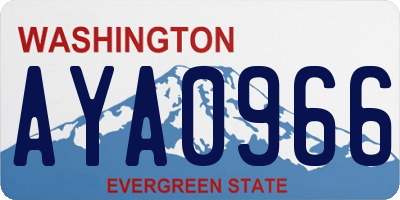 WA license plate AYA0966