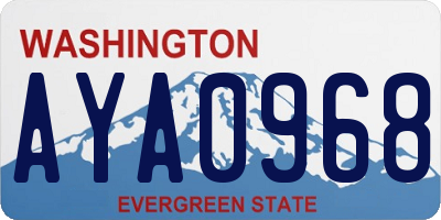 WA license plate AYA0968