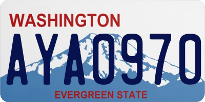 WA license plate AYA0970