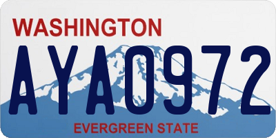 WA license plate AYA0972