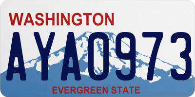 WA license plate AYA0973