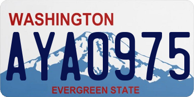 WA license plate AYA0975
