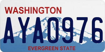 WA license plate AYA0976