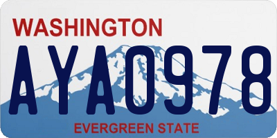 WA license plate AYA0978