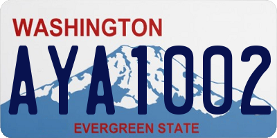 WA license plate AYA1002