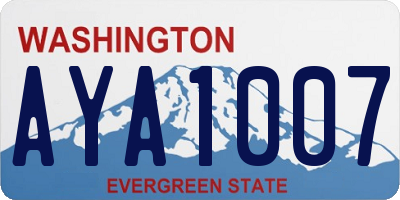 WA license plate AYA1007