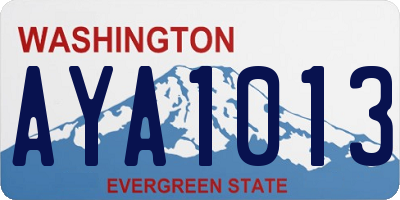 WA license plate AYA1013