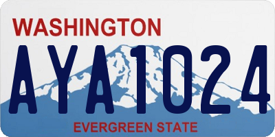 WA license plate AYA1024