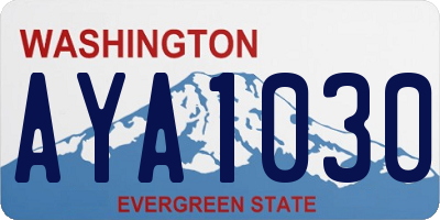 WA license plate AYA1030