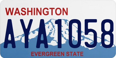 WA license plate AYA1058