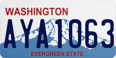 WA license plate AYA1063