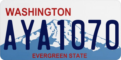 WA license plate AYA1070