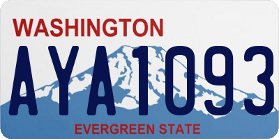 WA license plate AYA1093