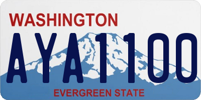 WA license plate AYA1100
