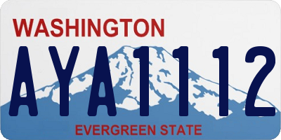 WA license plate AYA1112