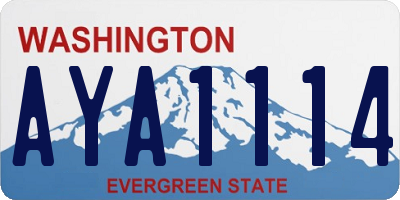 WA license plate AYA1114