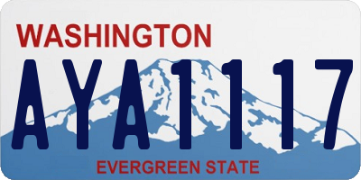 WA license plate AYA1117