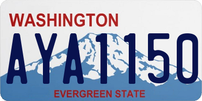 WA license plate AYA1150