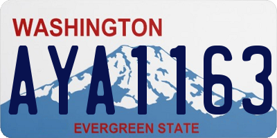 WA license plate AYA1163